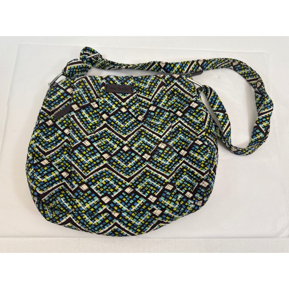 Vera‎ Bradley Hadley Crossbody Rainforest Geometric Quilted Boho Bag
